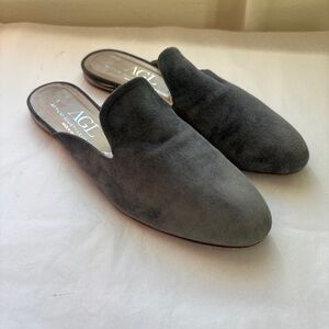 AGL Gray Suede Mules Slip-ons 38 8